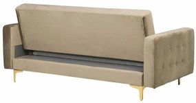 Καναπές κρεβάτι Berwyn G100, Λειτουργία ύπνου, Beige, 186x88x83cm, Πόδια: Μέταλλο