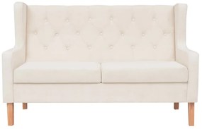 vidaXL Σετ Καναπέ 2 Τεμαχίων Λευκό Κρεμ από Ύφασμα