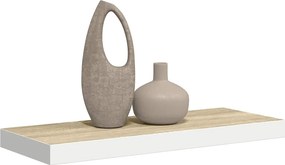 vidaXL Ράφι Τοίχου Δρυς/Άσπρο 60x23,5x3,8 εκ. MDF