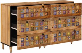 vidaXL Πλαϊνό γραφείο 2 τμχ. 60 x 33 x 75 cm Στερεό ξύλο μάνγκο Φυσικό