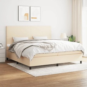 ΚΡΕΒΑΤΙ BOXSPRING ΜΕ ΣΤΡΩΜΑ ΚΡΕΜ 200X200 ΕΚ. ΥΦΑΣΜΑΤΙΝΟ 3141646