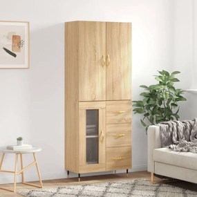vidaXL Ντουλάπι Sonoma δρυς 69,5 x 34 x 180 εκ. από Επεξεργασμένο Ξύλο