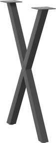 vidaXL Πόδια Τραπεζαρίας σε Σχήμα Χ 2 τεμ. Ανθρακί 50x(72-73) εκ. Ατσάλι