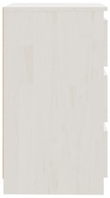 vidaXL Κομοδίνο Λευκό 60 x 36 x 64 εκ. από Μασίφ Ξύλο Πεύκου