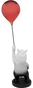 Διακοσμητικό Επιτραπέζιο Balloon Hippo Άσπρο/Κόκκινο 24x18,5x69 εκ. - Λευκό