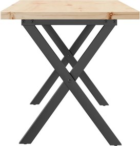 vidaXL Τραπεζάκι Σαλονιού Πλαίσιο X Μασίφ Πεύκο/Ατσάλι