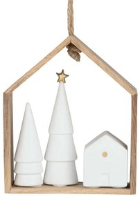 Στολίδι Χριστουγεννιάτικο Forest Cabin RD0090459 19x3,5x10,5cm Natural-White Raeder