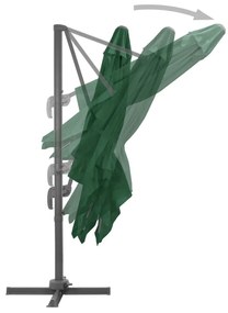 Ομπρέλα Κρεμαστή Πράσινη 400 x 300 εκ. με Ιστό Αλουμινίου - Πράσινο