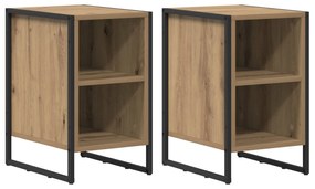 vidaXL Κομοδίνο 2 pcs Καρυδιά Χειροποίητης Εργασίας 39.5 x 30 x 50 εκ