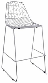 Σκαμπό Bar Μεταλλικό Lux HM5465.100 Χρωμίου Metal