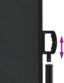 vidaXL Σκίαστρο Πλαϊνό Συρόμενο Μαύρο 120 x 600 εκ.