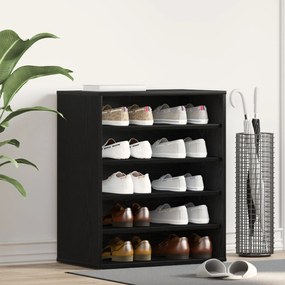 vidaXL Ντουλάπι Παπουτσιών Μαύρο Δρυς 60x35x70 εκ Επεξεργασμένο Ξύλο