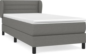 vidaXL Κρεβάτι Boxspring με Στρώμα Σκούρο Γκρι 100x200 εκ. Υφασμάτινο