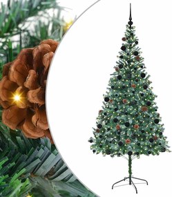 vidaXL Τεχνητό Χριστουγεννιάτικο Δέντρο Πράσινο 210 cm PVC και Χάλυβας