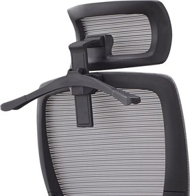 BF3850 Πολυθρόνα Γραφείου Διευθυντή, Mesh Γκρι, Ύφασμα Μαύρο   1τμχ