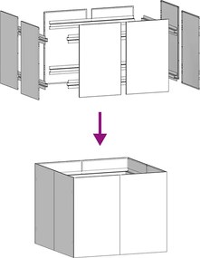 vidaXL Ζαρντινιέρα Λευκή 100x100x80 εκ. από Χάλυβα