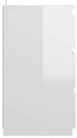 vidaXL Κομοδίνα 2 τεμ. Γυαλιστερό Λευκό 40x35x62,5 εκ. από Επεξ. Ξύλο
