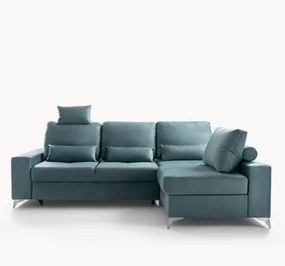 Γωνιακός καναπές - κρεβάτι Manolia Μπλε 261x187x94cm - Δεξιά Γωνία - MON-AL4624