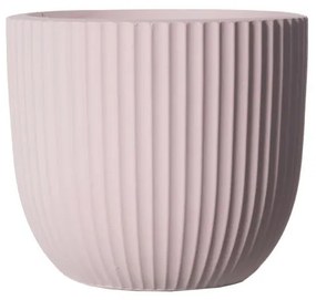 Supergreens Γλάστρα Πήλινη Στρογγυλή "Stripe" Ροζ M 34x34x31 εκ.