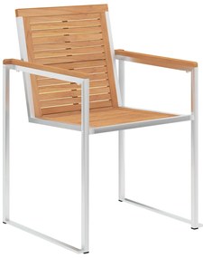 vidaXL Καρέκλες Κήπου 2 τεμ. από Μασίφ Ξύλο Teak/Ατσάλι με Μαξιλάρια