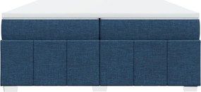 vidaXL Κρεβάτι Boxspring με Στρώμα Μπλε 200x200 εκ. Υφασμάτινο