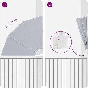 vidaXL Αδιάφανο σκίαστρο μπαλκονιού 160 x 160 cm Πολυεστέρας Γκρι