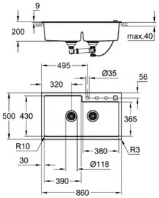 Νεροχύτης K500 Grohe-Anthraki - Gkri