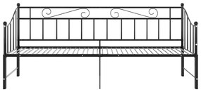 Πλαίσιο για Καναπέ - Κρεβάτι Μαύρο 90 x 200 εκ. Μεταλλικό - Μαύρο