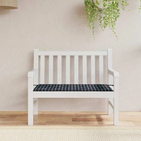 vidaXL Μαξιλάρι Πάγκου Κήπου Μαύρο Καρό 120x50x4 εκ. Ύφασμα Oxford