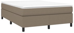 vidaXL Κρεβάτι Boxspring με Στρώμα Taupe 140x190 εκ. Υφασμάτινο