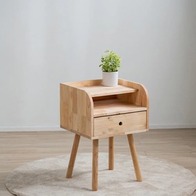 Κομοδίνο Nextdeco Natural μασίφ ξύλο Υ67x45x40εκ.