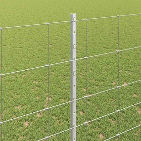 vidaXL Εξωτερική άγρια περίφραξη με στήλες 25 x 1,6 μ Ασημί Δίχτυ