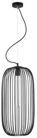 SE21-BL-30 MED BLACK METAL GRID PENDANT E4