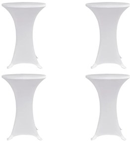 vidaXL Κάλυμμα Τραπεζιού Stretch 4 τεμ. Λευκό Ø 70 εκ.