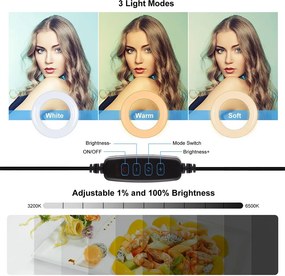 Ring Light Puluz LED 7.9" 20cm με Κλιπ για Γραφείο και Οθόνη