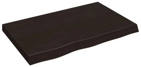 vidaXL Ράφι Τοίχου Σκούρο Καφέ 80x50x(2-6) εκ. Επεξ. Μασίφ Ξύλο Δρυός