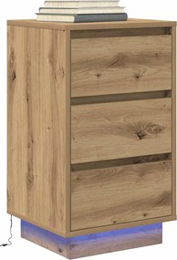 vidaXL Κομοδίνο με φώτα LED Artisan Oak 38x34x65 cm