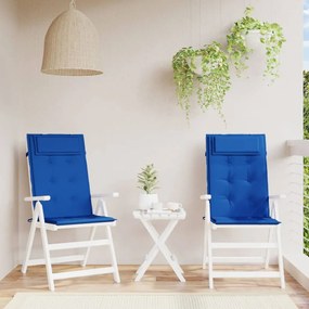 Μαξιλάρια Καρέκλας με Πλάτη 2 τεμ. Μπλε Ρουά από Ύφασμα Oxford