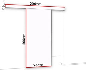 Συρόμενη πόρτα Malibu Plus-Leuko-Μήκος: 96 εκ.