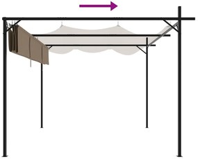 vidaXL Πέργκολα με Πτυσσόμενη Οροφή Taupe 295 x 292 x 230 εκ.