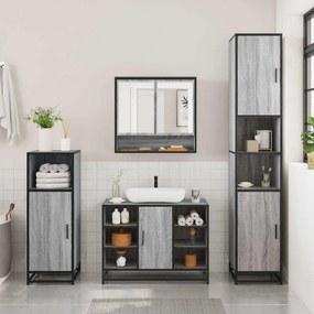 vidaXL Σετ Επίπλων Μπάνιου 2 Τεμαχίων Γκρι sonoma από Τεχν. Ξύλο