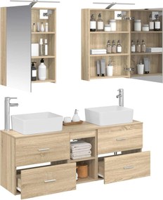 vidaXL Σετ Επίπλων Μπάνιου 5 pcs Sonoma Δρυς