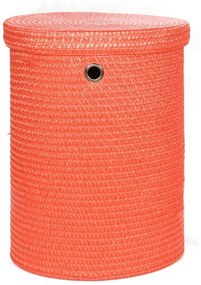 Καλάθι Αποθήκευσης -Απλύτων με καπάκι Μικρό Πορτοκαλί Ø38/36*50 εκ. Sila 4465Μ