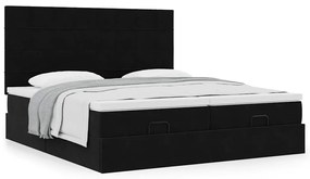 Οθωμανικό κρεβάτι με στρώματα Μαύρο 200x200cm Velvet