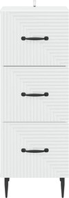 vidaXL Ντουλάπι με Συρτάρια Λευκό 33 x 34,5 x 89,5 εκ