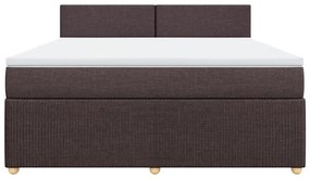 vidaXL Κρεβάτι Boxspring με Στρώμα Σκούρο Καφέ 180x200 εκ Υφασμάτινο