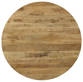 Τραπέζι Royalty pakoworld μασίφ ξύλο mango 4εκ καρυδί-πόδι μαύρο Φ150x77εκ - Ξύλο - 240-000002