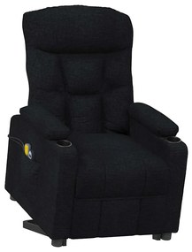 vidaXL Πολυθρόνα Μασάζ με Ανύψωση Μαύρη Υφασμάτινη