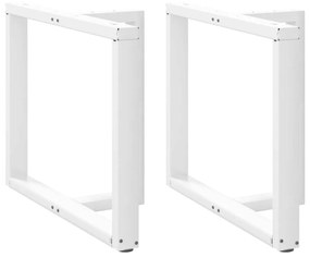 Πόδια Τραπεζαρίας σε Σχήμα Τ, 2 τεμ. Λευκά 90x35x(72-73) εκ. Ατσάλι