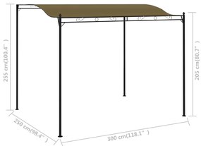 Κιόσκι Σκίασης Taupe 3 x 2,4 μ. 180 γρ./μ² - Μπεζ-Γκρι